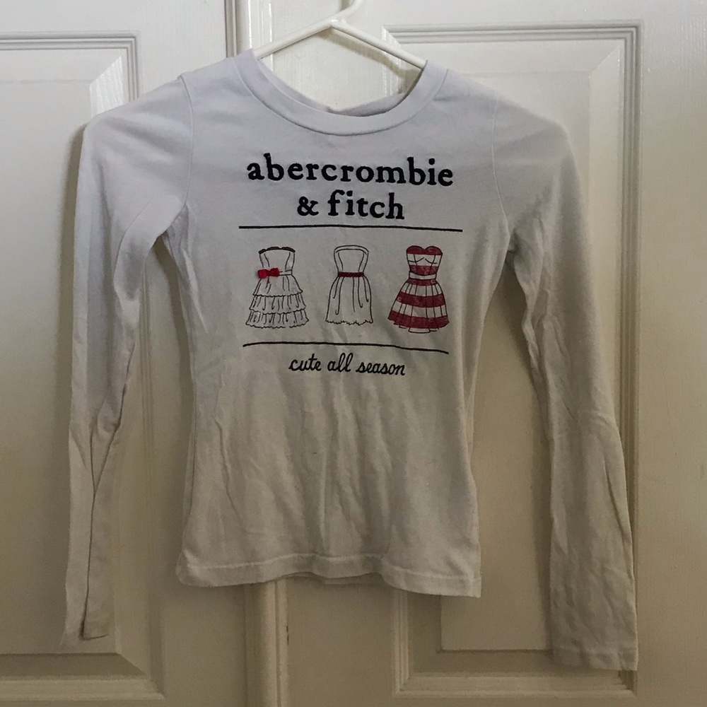 A&F Kids Sequin White T-Shirt